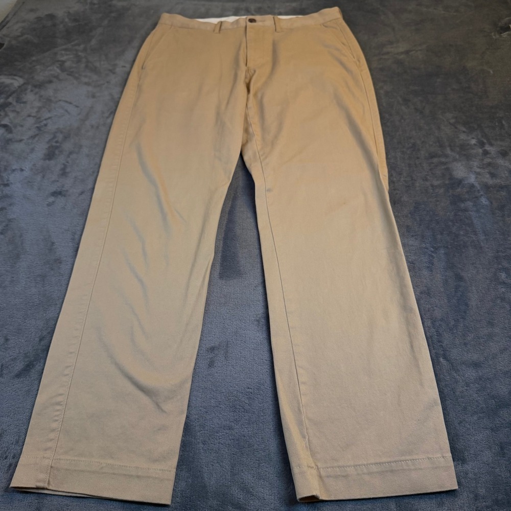 J.Crew Flex Straight Fit Chino Pants Mens 31x29" Khaki Tan Cotton Blend Trousers